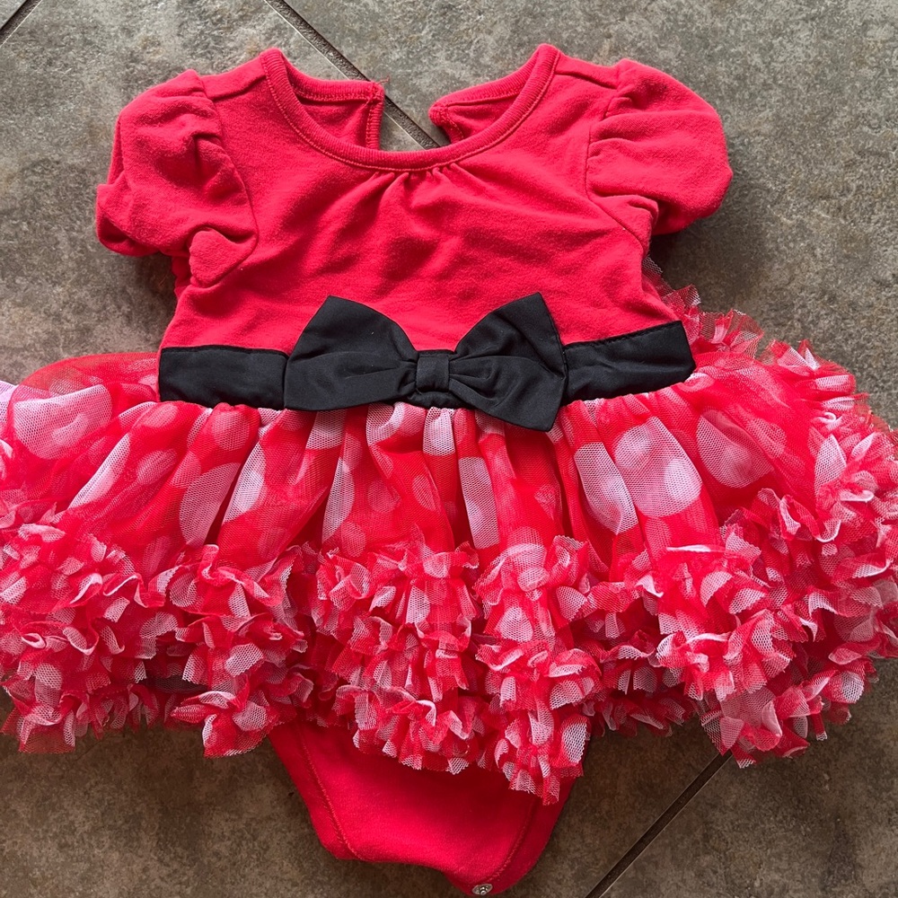 Disney Baby Red Dress with Black Bow